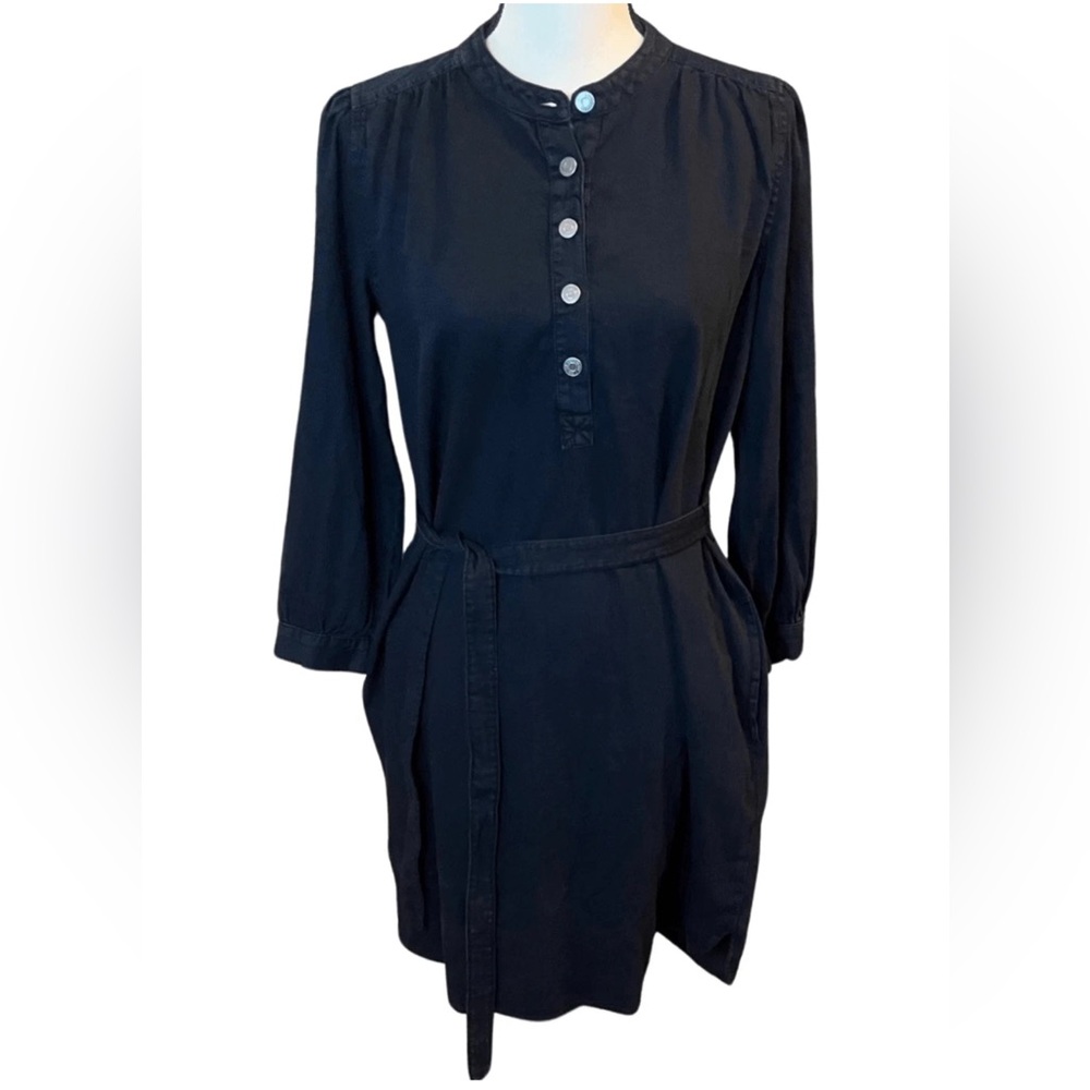 GAP Black Wash Long Sleeve Shirt Dress